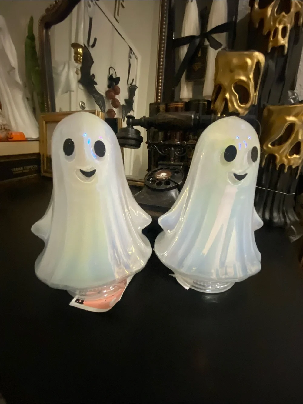 Iridescent White Ghost Ceramic Accent Figurines - Brand: